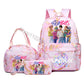 3 pçs de mochila  dos desenhos animados impresso