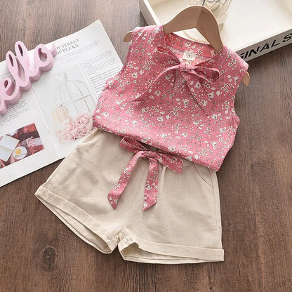 Neu Sommer Baby Mädchen Kleidung Ärmellose Weste Shorts