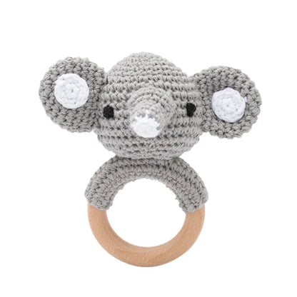 Brinquedo de  Crochet animal de urso chocalho