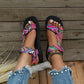Flache Damenschuhe aus Hanfseil