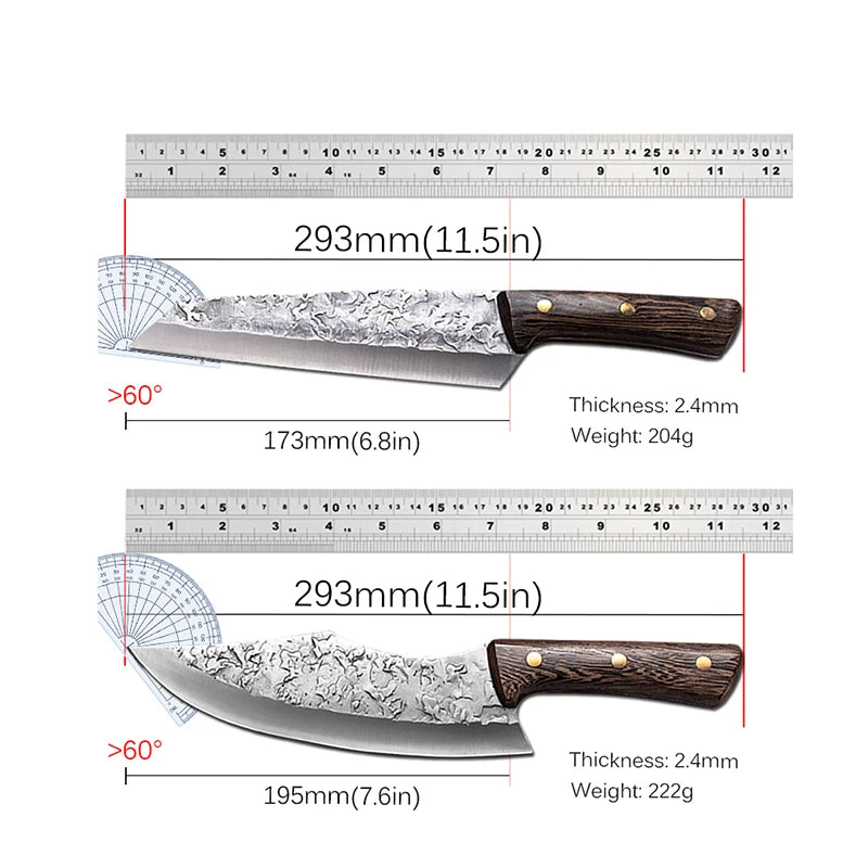 Faca de cozinha forjada, faca de chef de aço inoxidável