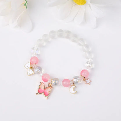 Conjunto Luminoso  de Relógio Borboleta Padrão Silicone  e  Bracelete