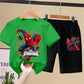 Conjunto  infantis do Homem-Aranha, tendência verão, shorts e camiseta de manga curta 🕷️🕸️🔥