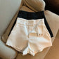 Mooyufon Damen Shorts schwarze Shorts