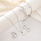 conjunto de 5pcs de joia  pulseira de flor da moda + colar + brincos + pulseira + anel
