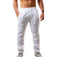 Calças de linho de algodão masculino