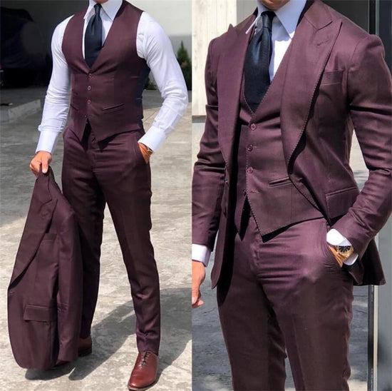 Elegante Hochzeit Smoking Anzüge Slim Fit Bräutigam für Männer 3 Stück