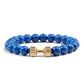 Natürliches Vulkansteinarmband Herren Matt