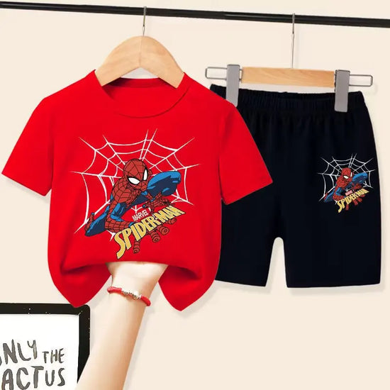 Conjunto  infantis do Homem-Aranha, tendência verão, shorts e camiseta de manga curta 🕷️🕸️🔥