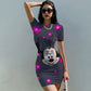 Disney Minnie Mickey Mouse Schleifendruck Elegantes schlichtes Damenkleid
