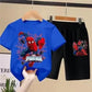 Conjunto  infantis do Homem-Aranha, tendência verão, shorts e camiseta de manga curta 🕷️🕸️🔥