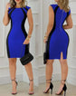 Vestidos de festa moda colorblock em torno do pescoço