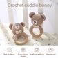 Brinquedo de  Crochet animal de urso chocalho
