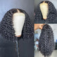 Peruca curta e cacheada com ondas profundas, cabelo humano, renda frontal, 13x4, 4x4,