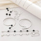 conjunto de 5pcs de joia  pulseira de flor da moda + colar + brincos + pulseira + anel