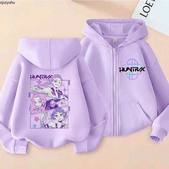 Engraçado zip up sweatshirts kpop demon hunters hoodie