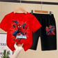 Conjunto  infantis do Homem-Aranha, tendência verão, shorts e camiseta de manga curta 🕷️🕸️🔥