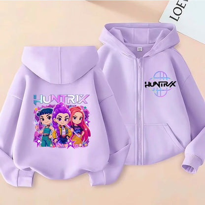 Engraçado zip up sweatshirts kpop demon hunters hoodie