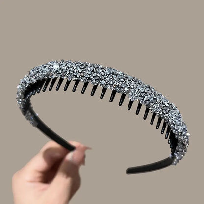 Neue rutschfeste Strass-Stirnbänder, solide Wellen-Haarbänder für Frauen und Mädchen, Lünette, modischer Haarreifen, Damen-Boutique-Haarschmuck