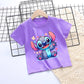 Camisa de manga curta estilo Stitch para meninas! 💕👧🧵