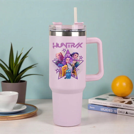 Novo k pop demon hunters garrafas de água kawaii dos desenhos animados