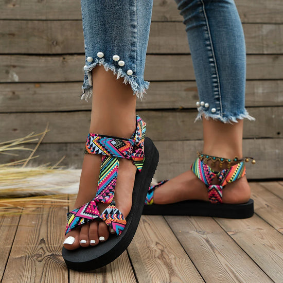 Flache Damenschuhe aus Hanfseil