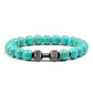 Natürliches Vulkansteinarmband Herren Matt