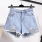 Cowboy-Shorts für Damen, koreanische hohe Taille