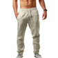 Calças de linho de algodão masculino