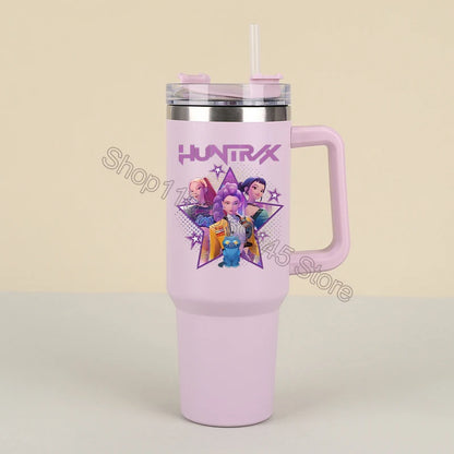 Novo k pop demon hunters garrafas de água kawaii dos desenhos animados