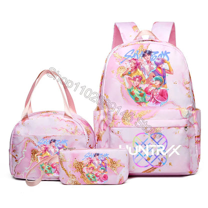3 pçs de mochila  dos desenhos animados impresso