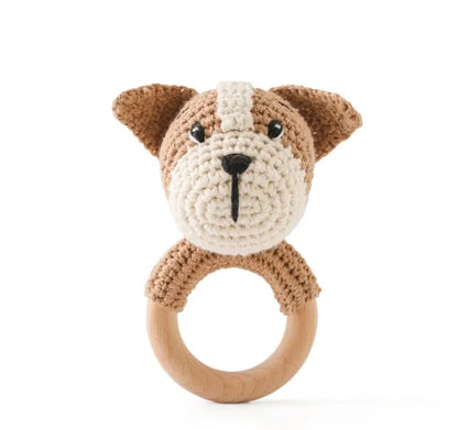 Brinquedo de  Crochet animal de urso chocalho