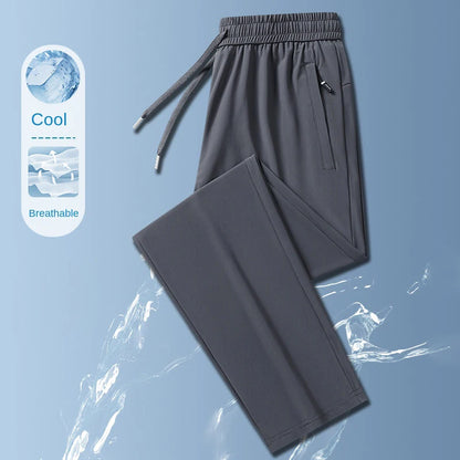 Calças masculinas de seda de gelo  verão