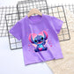 Camisa de manga curta estilo Stitch para meninas! 💕👧🧵