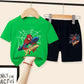 Conjunto  infantis do Homem-Aranha, tendência verão, shorts e camiseta de manga curta 🕷️🕸️🔥