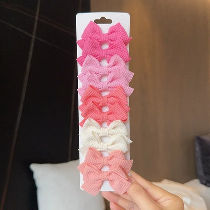 4/6/10Pcs laços de Soft Algodão Bow Hairpin
