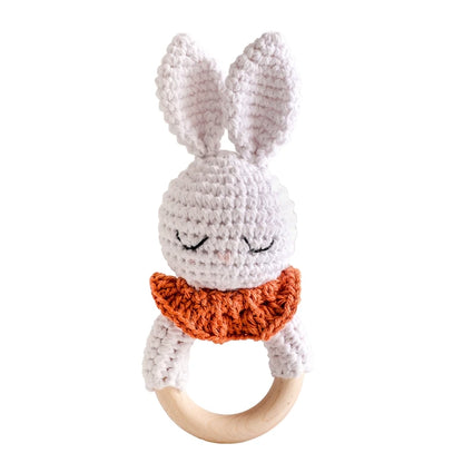 Brinquedo de  Crochet animal de urso chocalho