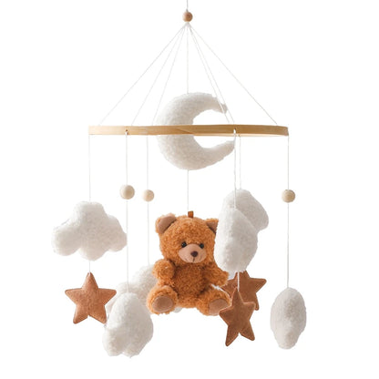 Berço de madeira, Cama de bebé móvel Sino Ratozinho Brinquedo ica recém-nascida