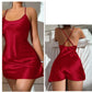 Vestido sexy de seda  sem costas