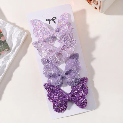 2/4/5Pcs Meninas Lantejoulas Bonitas Dupla Borboleta