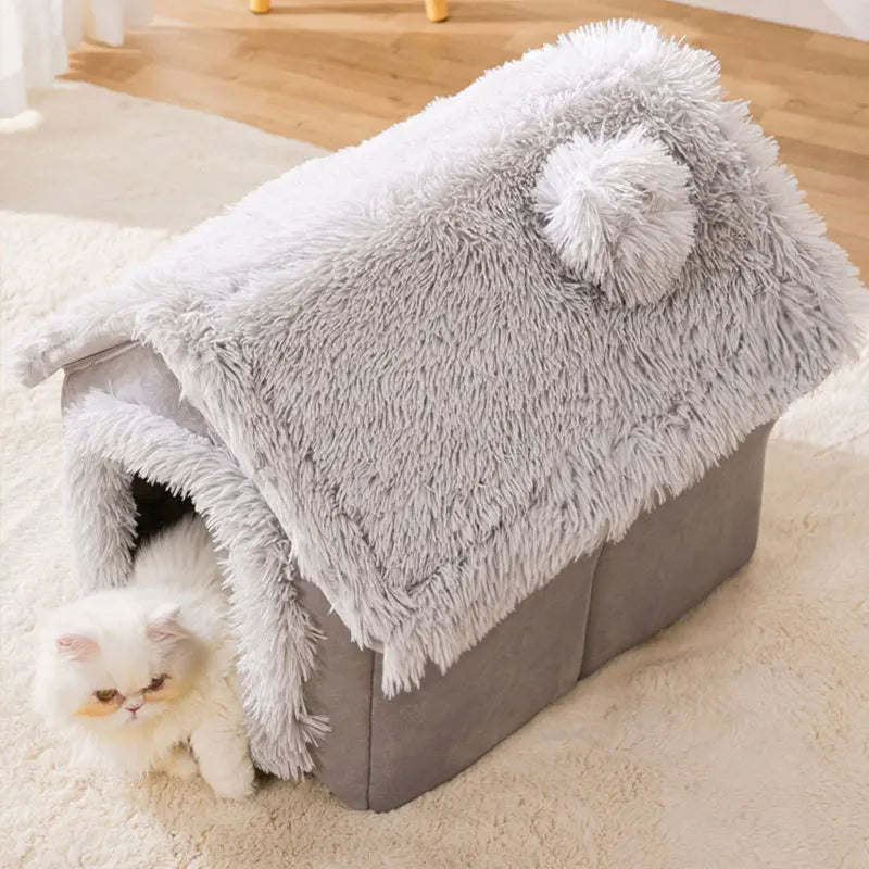 Casinha para  animais de estimação casa inverno pelúcia