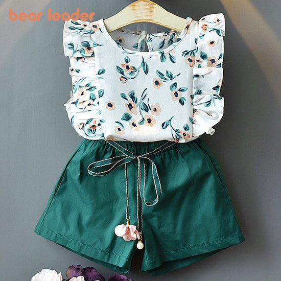 Camisa + listra shorts 2 pçs terno crianças conjuntos de roupas