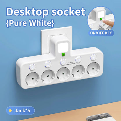 Tomada de tomada da UE 4 soquetes Soquete elétrico sem cabo de extensão com ou sem ele Portas USB Tipo C
