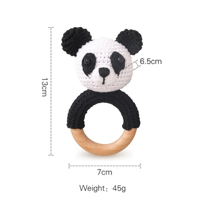 Brinquedo de  Crochet animal de urso chocalho