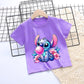 Camisa de manga curta estilo Stitch para meninas! 💕👧🧵
