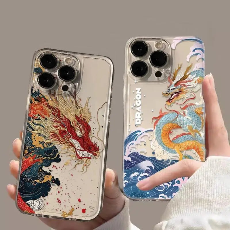 Capa  para telemóvel x9b x8b x7b nova 5t huawei p40 lite nova 7i 6se capa de silicone macio couqe dragão chinês claro