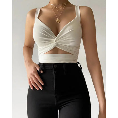 Damen V-Ausschnitt Twist Knot