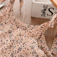 Sommer Kinder Kleidung Sets Floral Chiffon Neckholder Tops + Stroh bestickte Shorts 3 Stück