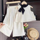Conjuntos de roupas nova moda arco sem mangas  camisa + calças 2 peças