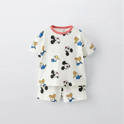 Conjunto de duas peças para  Criança, Mickey Cartoon T-shirt e Calções